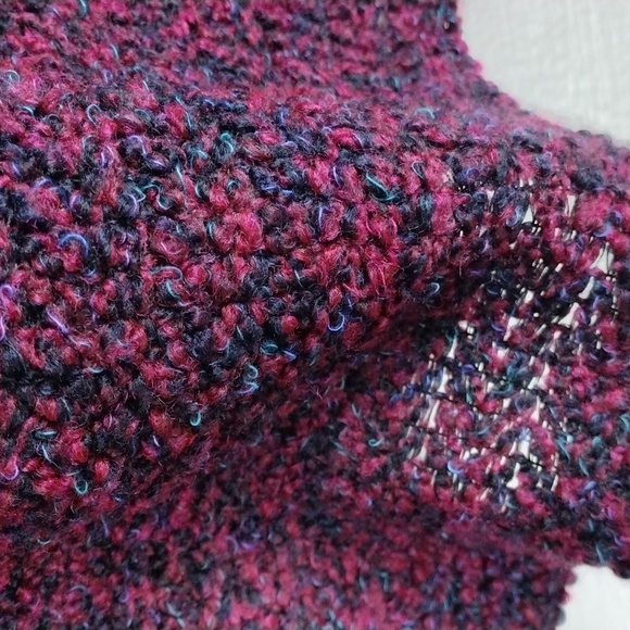 Dressbarn Woman Burgundy Knit  Collared Long Sleeve Button Up Cardigan Jacket - Picture 11 of 12